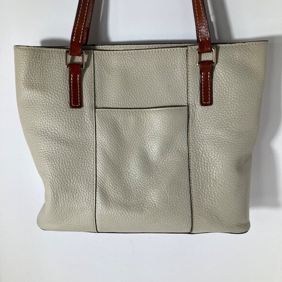 Womens Vintage Dooney & Bourke Pebbled Leather Lexington Shoulder Hand Bag Bone - Picture 2 of 11